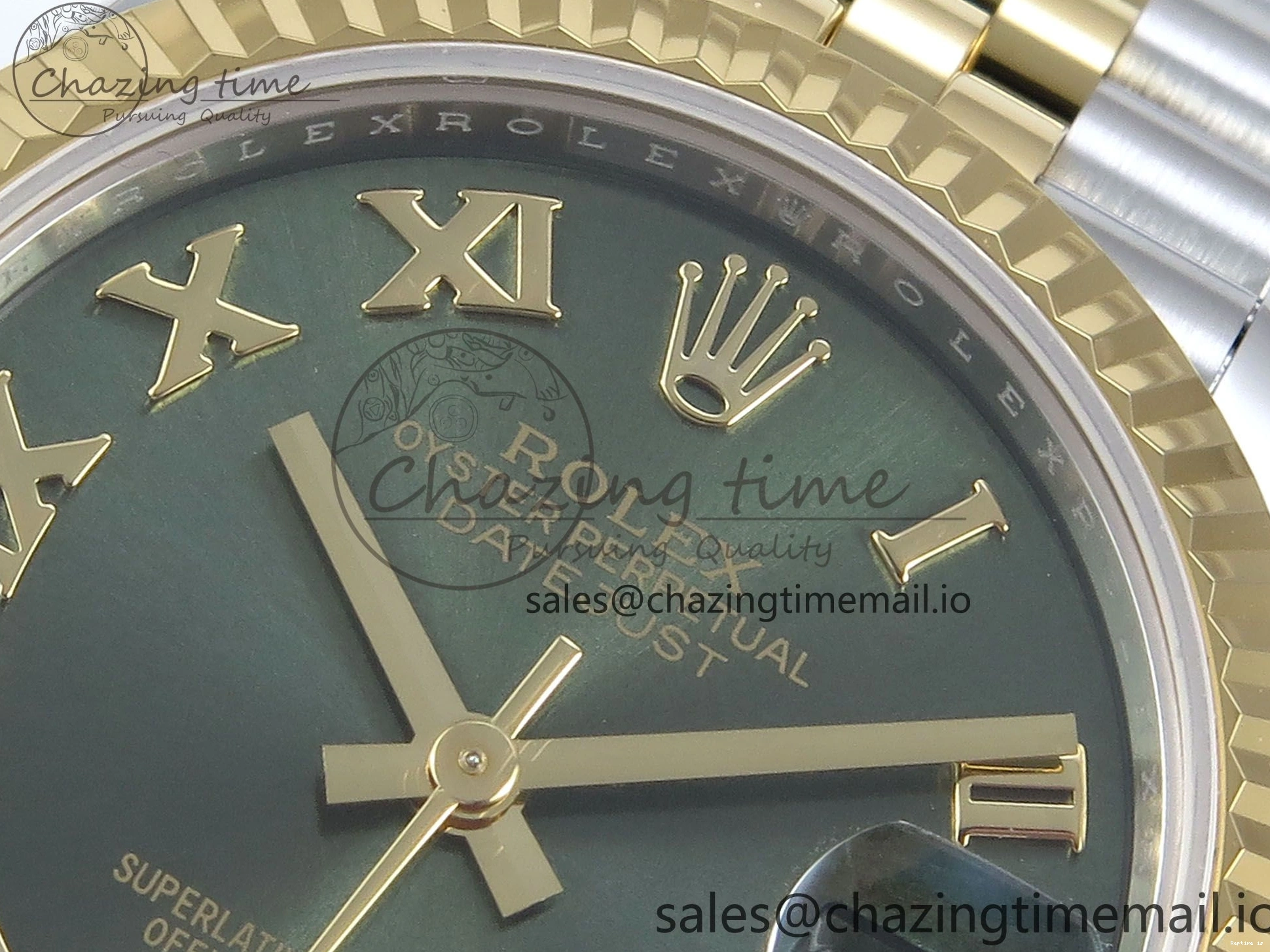 1221 DateJust 31 278273 ARF 1:1 Best Edition 904L Steel Green Roman Diamonds Dial on SS YG Jubilee Bracelet ETA Flexible 572